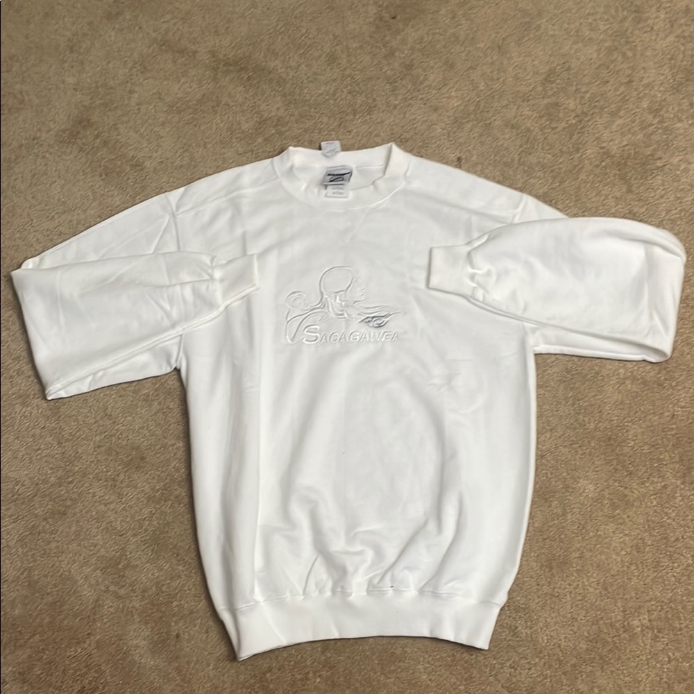 Jerzees Men's White Crewneck Sweater